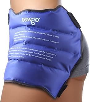 NEWGO Hip Ice Pack Wrap Reusable Hip Cold Pack for Hip Bursitis, Hip Replacement Surgery, Hot Cold Therapy Gel Ice Pack for Hip Flexor Pain, Swelling, Sports Injuries-Blue