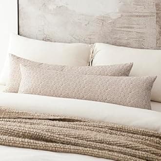 Foindtower Set of 2 Decorative Long Body Lumbar Throw Pillow Covers Vintage Accent Farmhouse Cushion Covers Neutral Home Decor for Sofa Couch Chair Bedroom Living Room,14×36 Inch,Ivory Beige