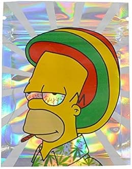 100 pcs Customized Printed Bags Mylar Aluminum Foil Zip Lock Pouch Food Storage Moisture Proof Keep Aroma Bags (11x14cm(4.33"x5.51") (5-10g), Simpson02)