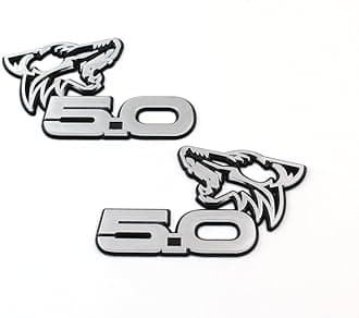 Pair Custom Coyote 5.0 Emblems Door Left Right 3D Badge Compatible with Mustang F150,Universal Car Vehicle, Truck (Chrome Black)