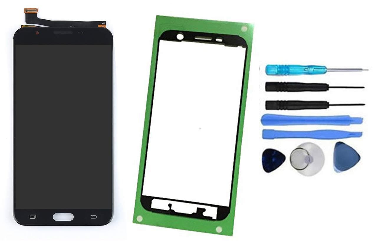 LCD Display Touch Screen Digitizer Replacement+Adhesive+Tool for Samsung Galaxy J7 Sky Pro/Galaxy J7 2017 SM-J727A J727U J727T J727T1 J727R4 J727V J727 J727P SM-S727VL S737TL 5.5" (Black)