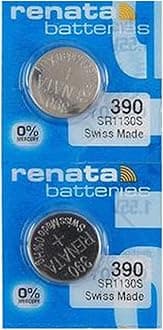 Renata 390 SR1130SW Batteries - 1.55V Silver Oxide 390 Watch Battery (2 Count)