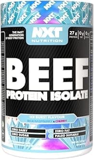 NXT Nutrition Beef Protein Isolate Powder - Protein Powder High in Natural Amino Acids - Paleo, Keto Friendly - Dairy and Gluten Free - Muscle Recovery | 1.2kg (Ice Blast)