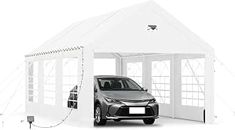 Carports 10X20 Heavy Duty,Car Ports with 180G Removable Side Walls,Carport Canopy,Portable Car Port Garage,Car Shelter All Weather,White