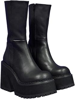 HJUGHPN Heels Women BootsToe Heel Boots for Women leather Shoes Women Black Ankle Boots Winter Shoes Women(2.5 UK)