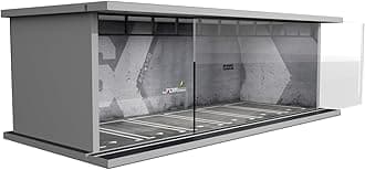 Hot Wheels Display Case - 1/64 Scale Die-cast Model Car Display Case with LED Light and Acrylic Cover, Hot Wheels Parking Garage Dioramas with 6 Parking Spaces