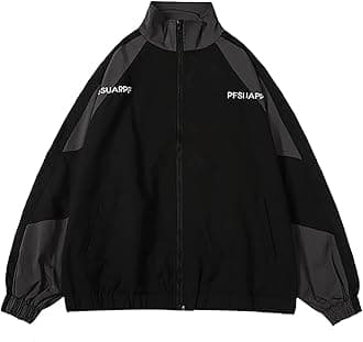 Y2k Jacket for Women Zip Up Bomber Jacket Y2k Clothing Racing Varsity Oversized Color Block Coat Unisex