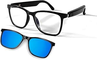 Smart Bluetooth Glasses for Women Men with Magnetic Lenses Music Sunglasses UV400 Open Ear,Clear Calls,Outdoor Driving