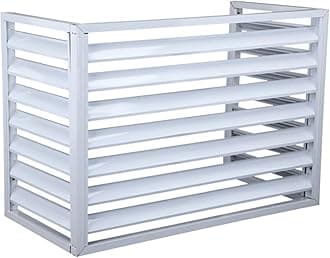Aluminum Air Conditioner and Heat Pump Cover, Mini Split Air Conditioner Cover, Noise Reduction AC Unit Cover for Indoor and Outdoor,100x70x50cm, White