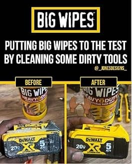 BIG WIPES Heavy Duty Industrial Textured Scrubbing Wipes (80 Count (Pack of 2), Heavy-Duty)