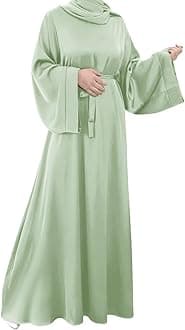 IBTOM CASTLEWomen Muslim Abaya Dress Dubai Burka Modest Islamic Robe Thobe Long Sleeve Maxi One Piece Prayer DressKaftan Arab Jilbab Arabic Full Length Dress