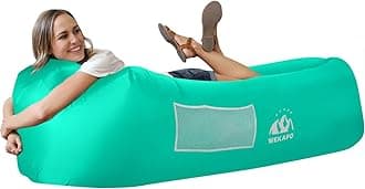 Inflatable Couch Air Lounger Chair - Camping & Beach Accessories, Portable Blow up Sofa for Hiking, Lawn, Indoor/Outdoor Movies & Music Festivals. Lightweight and Easy to Set Up Air Hammock