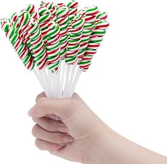 Christmas Lollipops Candy - Individually Wrapped Holiday Twisty Lollipops Bulk - Christmas Themed Red and Green Suckers for Stocking Stuffers, Party Favor, Cherry Flavor, 30 Pack
