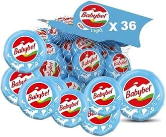 Mini Babybel Original Cheese Semisoft Snacks 20g- Lactose Free (Pack of 36, Light)