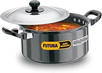 Hawkins Futura Nonstick Cook n Serve Stewpot With Glass LID and Induction Compatible Base, 3 Litres, Black