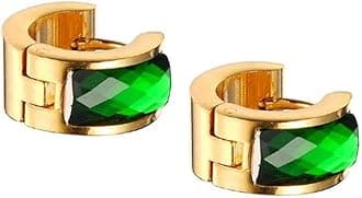 Jewelry Men's and Women's Muticolor Crystal Stainless Steel Studs Hoop Earrings