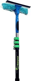 EVERSPROUT 7-to-24 Foot Swivel Squeegee and Microfiber Window Scrubber (30+ Foot Reach) | 2-in-1 Window & Glass Cleaning Combo with Heavy-Duty Aluminum Extension Pole | Includes 10-inch Blade