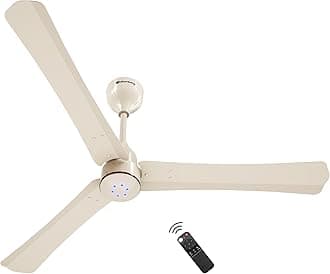 atomberg Renesa Halo Smart Alexa Enabled 1200mm BLDC Ceiling Fan with Remote | BEE 5 star | High Air Delivery | Low noise | LED Speed Indicator | Sleek Design | | 3 Year Warranty| Seasand Ivory