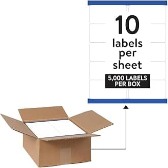Waterproof Labels with Ultrahold Adhesive, 2" x 4", Case of 5,000 Labels for Laser Printers (95523)