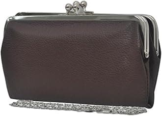 Double Frame Vintage Style Clutch Purse, Women's Travel Wallet