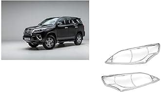 Empica Chrome Plated Headlight Frame Headlamp Cover Car Exterior Accessories Compatible With Toyota Fortuner Latest Generation