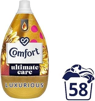 Comfort Ultimate Care Luxurious Ultra-Concentrated Fabric Conditioner bottle made of 100% recycled plastic* for complete clothes protection 58 Wash 870 ml