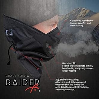 Grace Folly Half Face Mask for Cold Winter Weather. Use this Half Balaclava for Snowboarding, Ski, Motorcycle. (Many Colors)