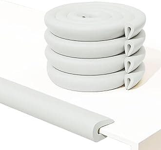 U Shape Edge Protectors For Glass Coffee Table,Foam Baby Proofing Safety Bumper Guard Strip,Corner Protectors For Kids,Extra Thick,Suitable For Furniture Desk,6.5 Ft/2m (Round(U-Type Gray))