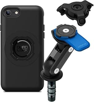 Quad Lock Motorcycle Fork Stem Phone Mount Kit with Vibration Dampener and iPhone SE (3rd / 2nd Gen) & 8/7 MAG Case