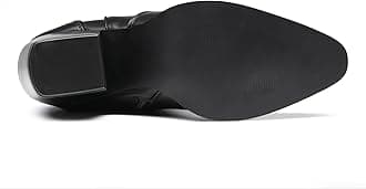 DREAM PAIRS Womens Cowboy Boots Wide Calf Comfortable Pull On Zipper Chunky Heel Pointed Toe Embroidered Western Cowgirl Knee High Boots Ladies Retro Tall Boot