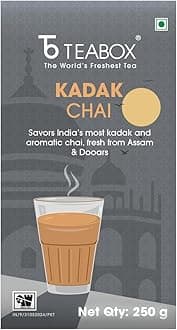 Teabox Premium Fresh Kadak Chai Vacuum Sealed Pack | Sourced From The Estates Of Assam & Dooars | Strong and Premium Chai Black Tea 250G/8.8oz