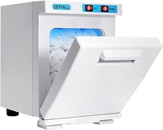 Mini Hot Towel Warmer, 5L Small Hot Towels Cabinet, 2-in-1 Spa Towel Warmers for Facials, Bathroom, Barber, Salon, Esthetician, Beauty, Upgrade Fast Heating Aluminum Interior, White