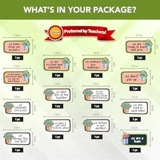 Decorably 53 Pcs Cutouts Cactus Classroom Decor Bulletin Board Set with Borders, Plant Classroom Decor, Cactus Bulletin Board Decorations - School, Homeschool