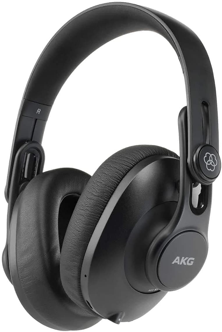 AKG Pro Audio K361BT Bluetooth Wireless or Wired, Over-Ear, Closed-Back, Light Weight, Foldable, Professional Recording Studio Headphones, Studio Monitor Mixing, Podcast, DJ Stereo Headsets, Black