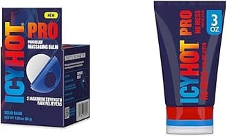 Icy Hot PRO Pain Relief Massaging Balm and Cream Bundle with Menthol and Camphor, 1.25 Oz and 3 Oz