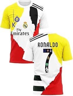 RJM Men Polyester Regular Fit Ronaldo Jersey 2025/26 (CR7 Fans Jersey Special Version)(Small 36) Multicolour