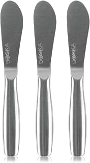 BOSKA Cheese Spreading Knives Mini Copenhagen – 3 Stainless Steel Cheese Spreaders for Butter, Soft Cheese & Appetizers – Elegant Butter Knife Set for Cheese Boards & Entertaining