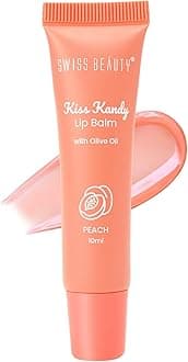 Kiss Kandy Lip Balm with Olive Oil | Moisturising | Non-Sticky | Soft & Smooth Lips | Shade - Peach, 10ml