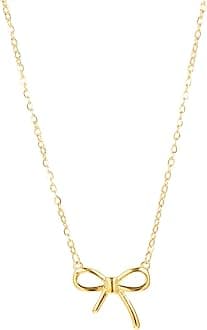 Telooco Bow Necklace Dainty Necklace for Women Tiny Bowknot Pendant Choker Chain Necklace Cute Necklace Jewelry for Women