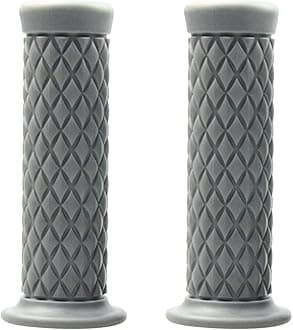 Motorcycle Hand Grips, Non Slip Rubber Bar for 7/8" 22mm/24mm Handles, Vintage Motorbike Thruster Grip, Handlebar for Hand Comfort, Universal for Motocross Scooter Dirt Bike, Open End (Gray)