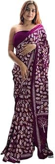 Satrani Women'S Poly Cotton Saree With Unstitched Blouse Piece