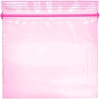 Baggies 50 x 50mm Grip Seal Bags Zip Lock Bags Resealable Plastic Bags (Pink, 200)