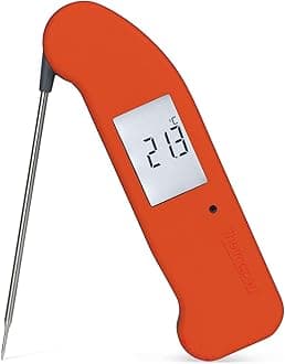 Thermapen ONE Digital Meat Thermometer — Instant 1 Second Readings, IP67 Waterproof Food Thermometer for Meat/Baking/BBQ/Sugar/Oil, Accurate Thermometer with Calibration Certificate (Cayenne Pepper)