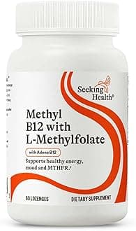 Seeking Health Methyl B12 with L-Methylfolate - MTHFR Support Supplement - Methylation Support Supplement - Lozenges to Support Brain Health & Energy - 60 Lozenges