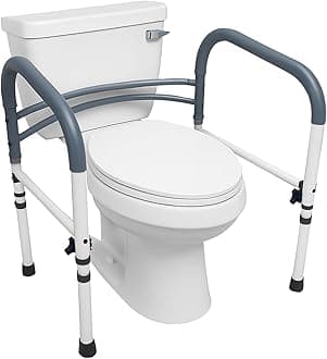Carex Toilet Safety Rails, Toilet Handles For Elderly and Handicap, Bathroom Safety Aid and Handrail