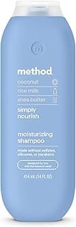 Moisturizing Shampoo, Simply Nourish with Shea Butter, Coconut, and Rice Milk Scent Notes, Paraben and Sulfate Free, 14 oz (Pack of 1)