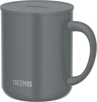 THERMOS Vacuum Insulated Mug with Lid, 15.9 fl oz (450 ml), Dark Gray JDG-452C DGY