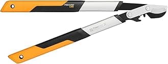 Fiskars PowerGear X Bypass Gear Scissors for Fresh Wood, Non-stick Coated, Hardened Precision Steel