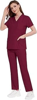 Scrub Tops for Women Uk Summer Sport Scrubs Uniforms Women Set Nurses Uniform for Women Exercise Workout Work Wear & Uniforms Nurses Uniform
