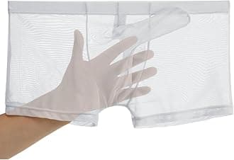 Men's See Through Mesh Trunks Underwear Seperate Elephant Nose Boxer Briefs